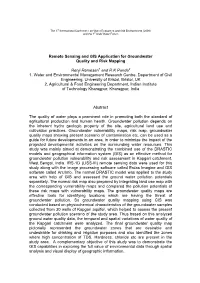 Remote Sensing and GIS Application for Groundwater Quality and Risk Mapping