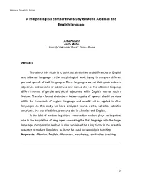 A Morphological Comparative Study Between Albanian and English Language
