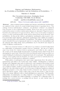 Finitary and Infinitary Mathematics, the Possibility of Possibilities and the Definition of Probabilities