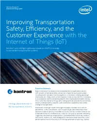 Improving Transportation Safety, Efficiency, and the Customer Experience with the Internet of Things (Iot)