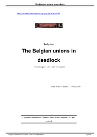 The Belgian Unions in Deadlock