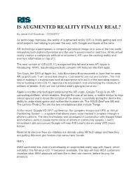 Is Augmented Reality Finally Real?