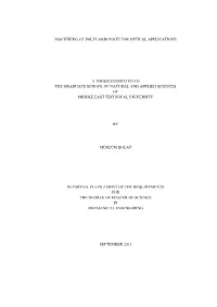 Machining of Polycarbonate for Optical Applications A