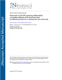 Prefrontal Α7nachr Signaling Differentially Modulates Afferent