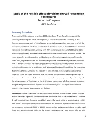 Study of the Possible Effect of Problem Drywall Presence on Foreclosures Report to Congress July 17, 2012