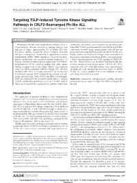 Targeting TSLP-Induced Tyrosine Kinase Signaling Pathways in CRLF2-Rearranged Ph-Like ALL Keith C.S