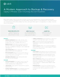 A Modern Approach to Backup & Recovery