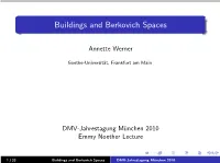 Buildings and Berkovich Spaces