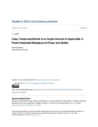 Cœur, Temps and Monde in Le Forçat Innocent of Supervielle: a Poet’S Existential Metaphors of Prison and Shelter