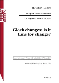 Clock Changes: Is It Time for Change?
