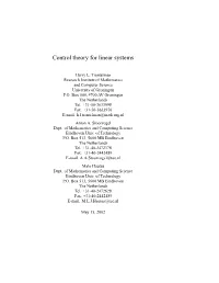 Control Theory for Linear Systems