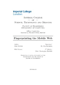 Fingerprinting the Mobile Web