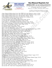 Gun Manual Reprints List