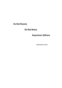 Keep Inner Stillness