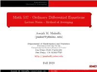 Method of Averaging