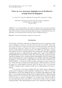 Notes on Acer Laurinum (Sapindaceae) in Freshwater Swamp Forest in Singapore