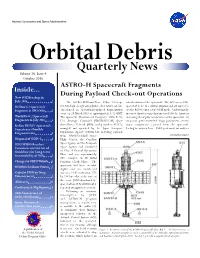 October 2016 ASTRO-H Spacecraft Fragments Inside