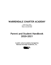 Parent and Student Handbook 2020-2021
