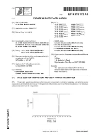 Solid Solution Compositions and Use in Chronic Inflammation