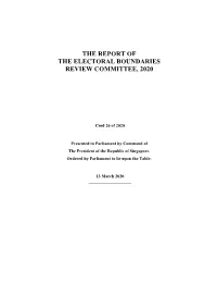 The Report of the Electoral Boundaries Review Committee, 2020