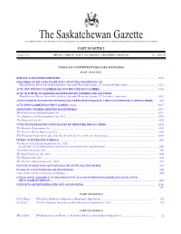 The Saskatchewan Gazette