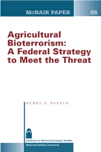 Agricultural Bioterrorism