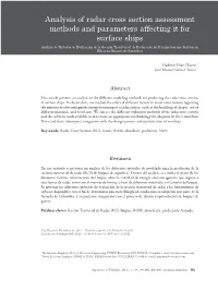 Analysis of Radar Cross Section Assessment Methods And
