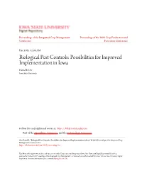 Biological Pest Controls: Possibilities for Improved Implementation in Iowa David B
