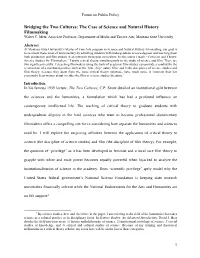 Bridging the Two Cultures: the Case of Science and Natural History Filmmaking Walter C