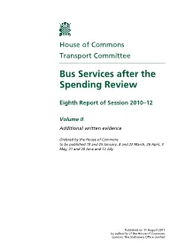 Bus Services After the Spending Review