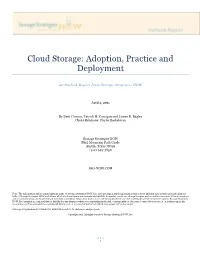 Cloud Storage: Adoption, Practice and Deployment