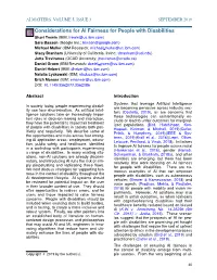 Considerations for Ai Fairness for People with Disabilities