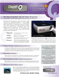 Depthq HD 3D Projector 2009 Lightspeed PDF WEB