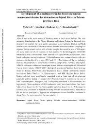 Development of a Multimetric Index Based on Benthic Macroinvertebrates for Downstream Jajrud River in Tehran Province, Iran