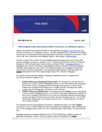 FHA INFO #21-61 July 23, 2021 FHA Establishes New, Streamlined