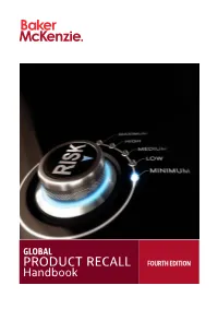 GLOBAL PRODUCT RECALL FOURTH EDITION Handbook