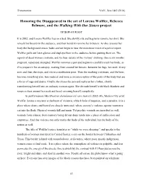 Honoring the Disappeared in the Art of Lorena Wolffer, Rebecca Belmore, and the Walking with Our Sisters Project