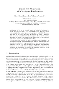 Public-Key Generation with Verifiable Randomness