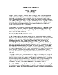 The Ballistic Coefficient