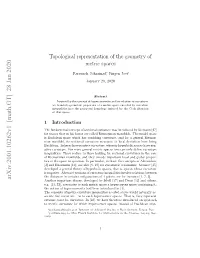 Topological Representation of the Geometry of Metric Spaces
