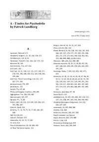 A – Z Index for Psychedelia by Patrick Lundborg