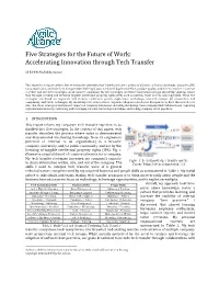 Accelerating Innovation Through Tech Transfer