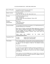 Ace Radio Promotions - Terms and Conditions