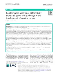 Bioinformatics Analysis of Differentially Expressed Genes and Pathways in the Development of Cervical Cancer Baojie Wu* and Shuyi Xi