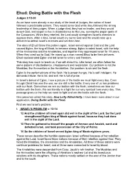 Ehud: Doing Battle with the Flesh Judges 3:12-30 As We Have Seen Already in Our Study of the Book of Judges, the Nation of Israel Followed a Predictable Pattern