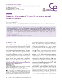 Endoscopic Management of Benign Colonic Obstruction and Pseudo-Obstruction