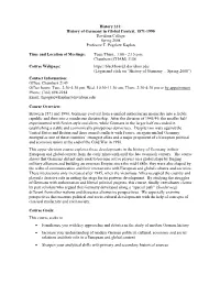 History of Germany in Global Context, 1871-1990 Davidson College Spring 2008 Professor T