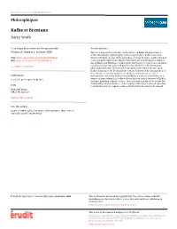 Kafka Et Brentano Barry Smith