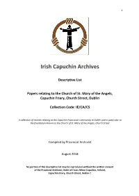 Papers of St. Mary of the Angels, Capuchin