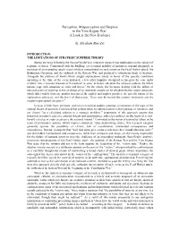 Perception, Misperception and Surprise in the Yom Kippur War: a Look at the New Evidence